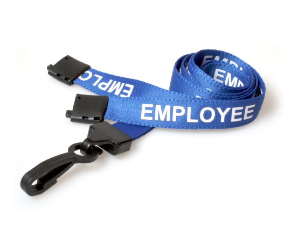 EMPLOYEE Lanyard Plastic Hook - Blue - Pack of 100 | Total ID