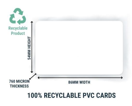 White 760 Micron 50 Recycled PVC Cards Pack 100 3