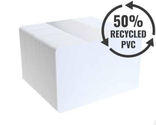 White 760 Micron 50 Recycled PVC Cards Pack 100