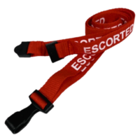 Escorted Lanyards Plastic Hook  - Red (Pack of 100)