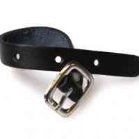 Leather Luggage Strap With Silver Buckle - Black - Pack of 100