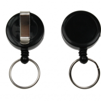Badge/Card Reel with Key Ring - Black - Pack of 50