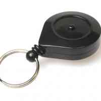 Badge/Card Reel with Key Ring and Ratchet - Black - Pack of 50