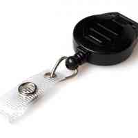Black Attaching ID Badge Reels with Strap Clip (Pack of 50)