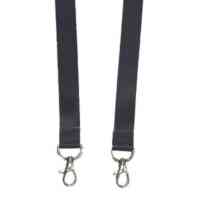 Plain Black Events Double Clip Lanyards With Metal Trigger Clips (Pack of 100)