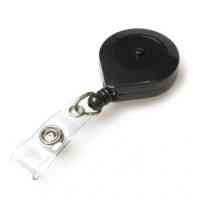 Badge/Card Reel with Strap Clip and Ratchet - Black - Pack of 50