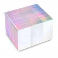 Fotodek Blank ICE White Plastic Cards - Holographic Silver Edge - Pack of 100