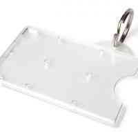 Clear Rigid Enclosed Card Holder with Key Ring - Landscape - Pack of 100