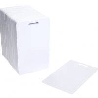 Blank White Plastic Cards With Slot - Portrait - Pack of 100