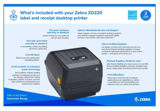 Zebra ZD220 Desktop Label Printer 5
