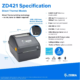 Zebra ZD421 T Thermal Transfer Advanced Desktop Label Printer 6