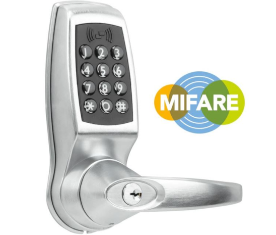 Simple Access Mifare Key In Code 4500 Wi Fi Smart Lock Satin Nickel