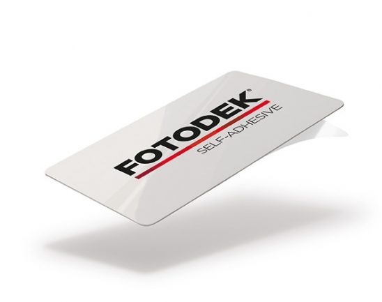 Fotodek Blank White Plastic Cards - Self Adhesive