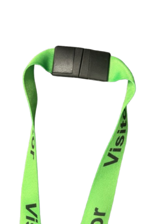 Green visitor lanyards safety breakaway