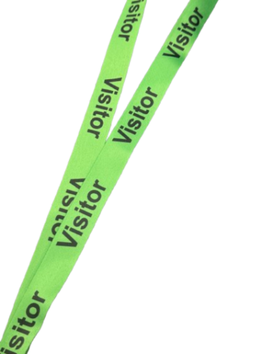 Green visitor lanyards
